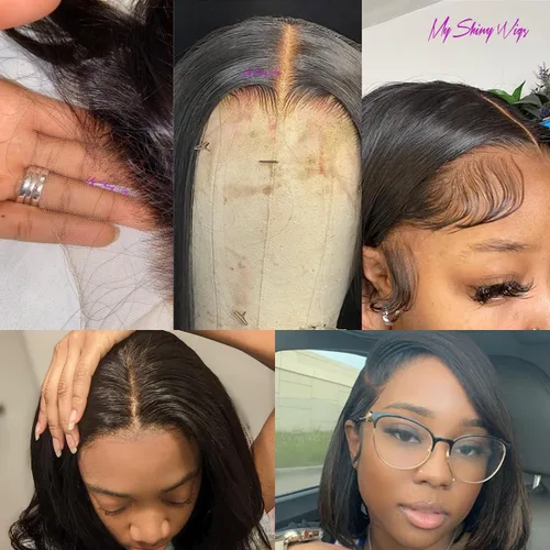 Miniatura 7 de Encaje frontal HD real de 13 x 4 pulgadas, ultra fino, encaje suizo HD, nudos blanqueados, cierre frontal, cabello humano virgen prearrancado