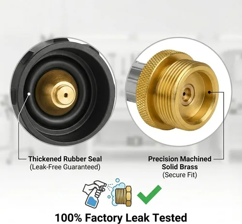 Miniatura 8 de Manguera adaptadora de propano trenzada de acero inoxidable de 5 pies para calentador Buddy y parrilla Blackstone, convertidor de tanque de 1 libra