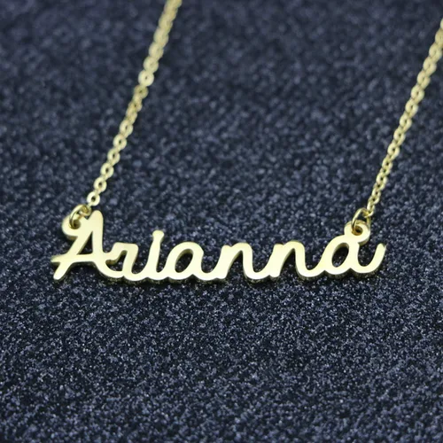 Miniatura 2 de Awegift - Collar personalizable para mujer con dije de nombre, chapado en oro de 18 quilates, ideal para dama de honor o mamá