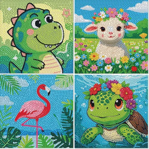 Miniatura 15 de Libfx Kits de arte de diamantes para niños, 4 piezas de arte de diamantes para niñas, niños, principiantes, artes y manualidades para niños de 8 a