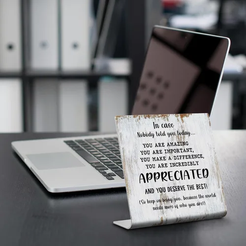 Miniatura 4 de Regalos de agradecimiento para mujeres y hombres, placa decorativa para oficina, regalos de reconocimiento con cita motivacional "En caso de que