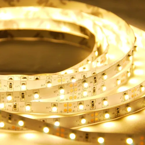 ABI Tira de luz LED flexible de color blanco cálido con fuente de alimentación, 600 LED, 2835 SMD, 32.8 ft / 33 pies, 3000 K, 24 V CC