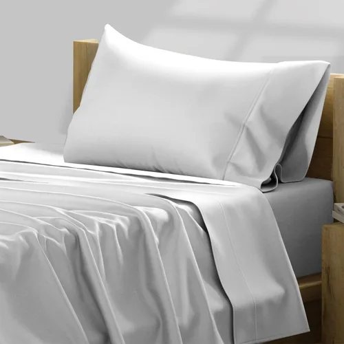 Miniatura 33 de TEXAS LINEN CO. Juego de sábanas de algodón egipcio Split King - 600 número de hilos, 5 piezas, sábanas blancas para cama ajustable, fibra 19: Raya