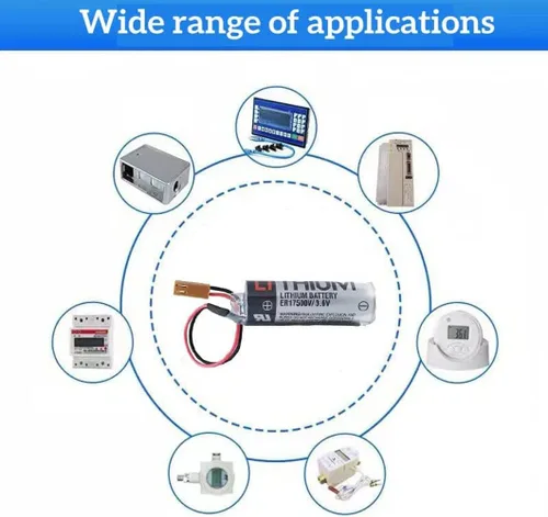 Miniatura 3 de KANGLEUS - Baterías de litio ER17500 V/3.6 V 2700 mAh, batería de respaldo CNC con enchufe marrón