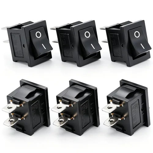 Twidec /6 interruptores basculantes de 12 V de encendido/apagado de barco CA 6A/250V 10A/125V SPST 2 pines 2 posiciones interruptor de palanca para
