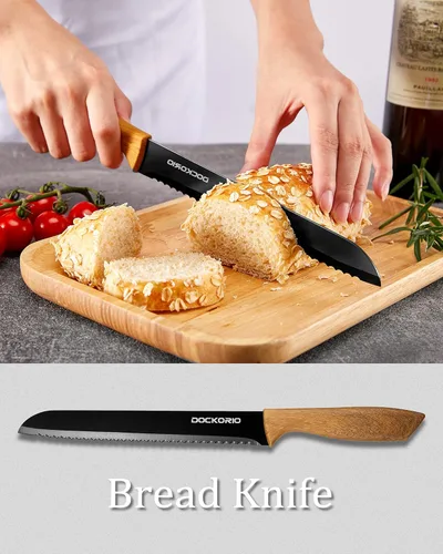 Miniatura 4 de Juego de cuchillos de cocina con bloque, todo en uno, 19 piezas de acero inoxidable de alto carbono, cuchillos de carne, cuchillos de chef, cuchillo