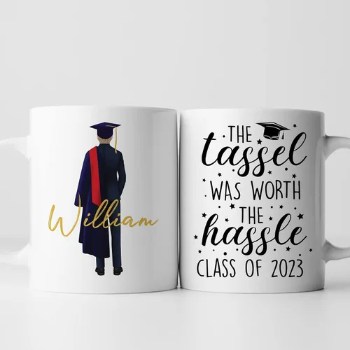 Miniatura 16 de Taza de graduación personalizada, información nutricional para graduados, clase de 2024, regalo de graduación para hombres y hombres, escuela