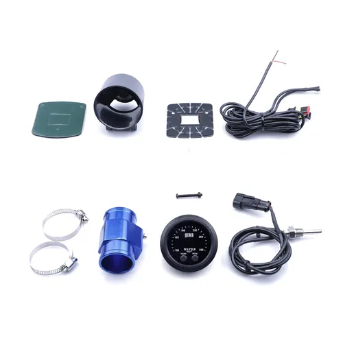 Miniatura 8 de Medidor de temperatura de agua universal de 52 mm, 100-300F (38-150C), electrónico, digital, LED, rojo, DC12V/24V, para automóvil, con adaptador