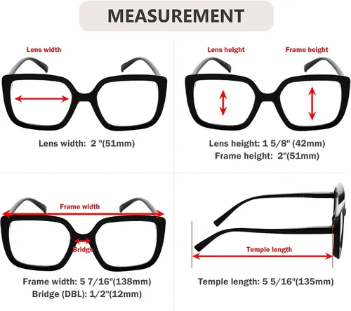Miniatura 3 de Eyekepper Gafas de lectura para mujer, paquete de 4 lentes de lectura de marco grande, de gran