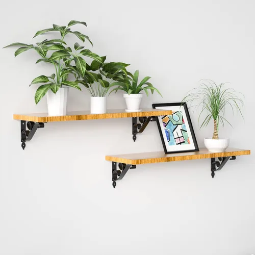 Miniatura 6 de Soportes decorativos para estantes, soporte flotante montado en la pared para estanterías abiertas de bricolaje, paquete de 2 soportes de esquina