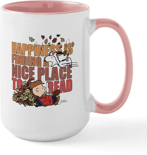 Miniatura 8 de CafePress Peanuts Fall Reading - Taza grande de cerámica (15.0 fl oz)
