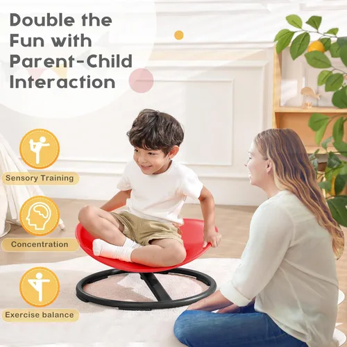 Miniatura 5 de BABAMU Juguetes sensoriales para niños con autismo, productos sensoriales para autismo, para sentarse y girar, juguetes para autismo, silla Rojo +