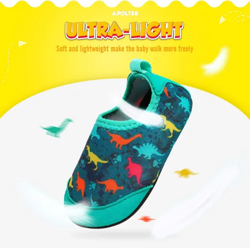 Miniatura 4 de Zapatos de agua o natación estilo calcetín para niños, unisex, antideslizantes, para la playa o piscina, color aguamarina