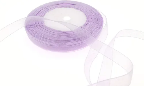 Miniatura 22 de Dxeud Cinta de organza transparente (roja, 1/2" x 50 yardas)
