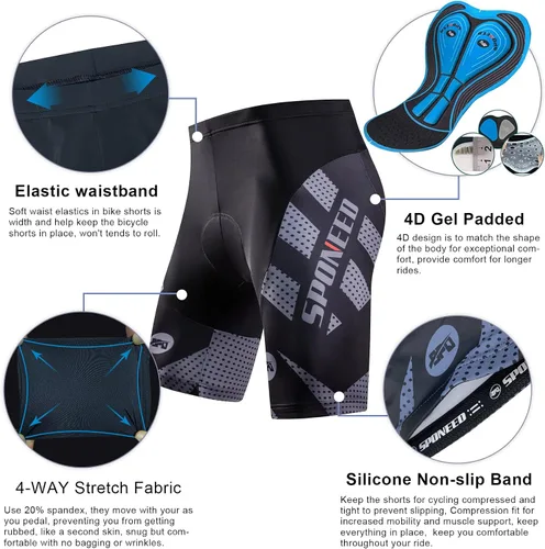 Miniatura 4 de sponeed Jersey de ciclismo Trajes de manga corta para hombre, ropa de bicicleta de carretera, pantalones cortos acolchados