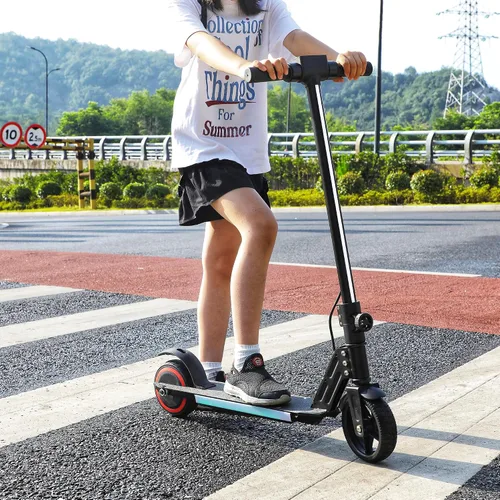Miniatura 4 de Classic Foldable Electric Scooter for Kids, Bright Front Lights, Shining Pedal Lights, LED Display, Dual Brakes 150W Motor Kids Electric Scooter