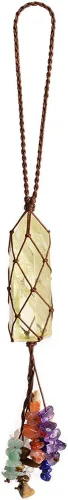 Decoración para el hogar, adornos colgantes de citrino natural, adornos de chakras, piedras preciosas para Reiki, Feng Shui, adorno para ventana y