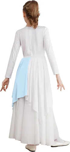 Miniatura 131 de CHICTRY Vestido de baile lírico sin mangas asimétrico para niñas, disfraz de adoración litúrgica contemporánea