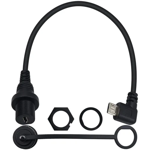 Miniatura 7 de Duttek Cable de montaje en panel micro USB, ángulo izquierdo, extensión de montaje micro USB de 90 grados, cable de descarga macho a hembra