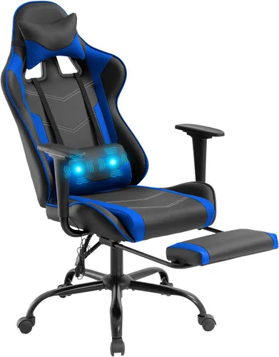 Miniatura 14 de Silla de juegos grande y alta, silla ergonómica de escritorio para computadora, cómoda silla de oficina ajustable de altura ajustable con soporte