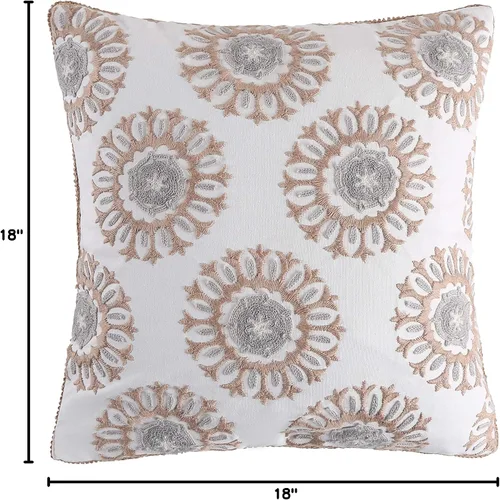 Miniatura 5 de Levtex Home - Nacala - Almohada Decorativa (18X18in) - Mini Medallones - Gris Topo, Gris y Blanco