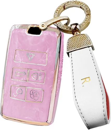 Miniatura 8 de SANRILY Funda para llavero de TPU con patrón de jade para Land Range Rover Discovery Rover Sport 2018 2019 y Jaguar XF 2021, accesorios para llaves