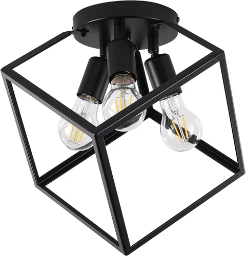 Miniatura 9 de Lámpara de techo empotrada de níquel cepillado, accesorios de iluminación geométrica multidireccional, marco de metal moderno, luces de vestíbulo