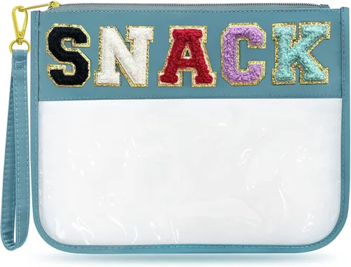 Miniatura 12 de Bolsa de viaje transparente con cremallera de chenilla, bolsa de maquillaje de nailon, bolsa de maquillaje de preparación, bolsa de aseo Bocadillos