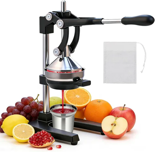 Exprimidor de hierro fundido para frutas cítricas, granadas, pomelos, exprimidor de hierro fundido resistente, exprimidor manual de limón, con taza