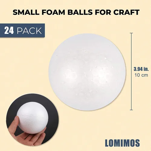 Miniatura 2 de LOMIMOS 24 bolas de espuma de 4 pulgadas, bolas blancas de manualidades para artes y manualidades, proyectos escolares, Navidad, Pascua, decoración