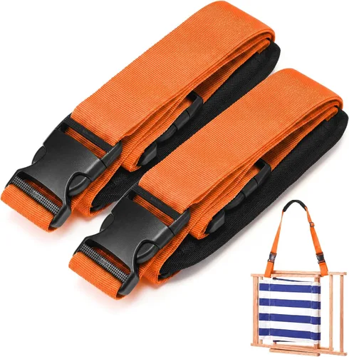 Miniatura 19 de Sanwuta Correa de transporte ajustable para silla de playa, correas para silla de camping, plegables, para playa, mochilero, bicicletas plegables