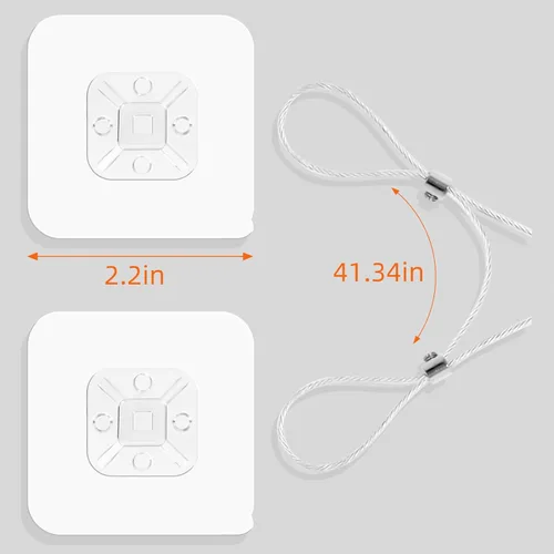 Miniatura 6 de Vinkqiado - Paquete de 6 correas de seguridad ajustables de metal de 42 pulgadas para TV, sin taladro, adhesivos antipuntas, anclajes de pared