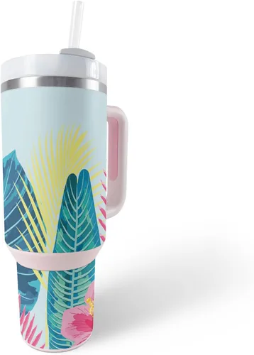 Miniatura 30 de MightySkins Skin - Vaso de vinilo compatible con Stanley The Quencher H2.0 FlowState de 40 onzas, color turquesa sólido, funda protectora, duradera