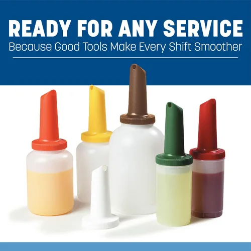 Miniatura 4 de Carlisle FoodService Products Pourplus Store 'N Pour Juego completo de cuarto de galón de cuello, recipiente y tapa para bar, cocina y restaurante