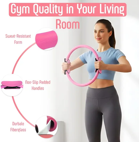 Miniatura 5 de AMAVIK Kit de pilates de entrenamiento en casa de 14 piezas con bandas de resistencia, entrenador de núcleo, calcetines de agarre y accesorios, un