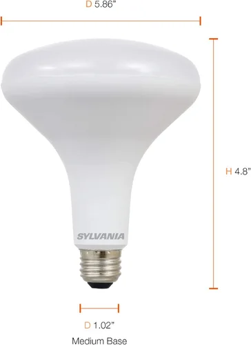 Miniatura 5 de Sylvania BR40 Bombilla LED de inundación, 85 W = 13 W, regulable, 900 lúmenes, 3000 K, blanco cálido, paquete de 2 (40338)