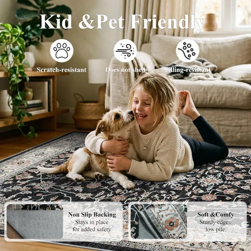 Miniatura 5 de Alfombra de pasillo lavable de 2 x 3 pies - Alfombra antideslizante resistente a las manchas, alfombras y tapetes de cocina duraderos
