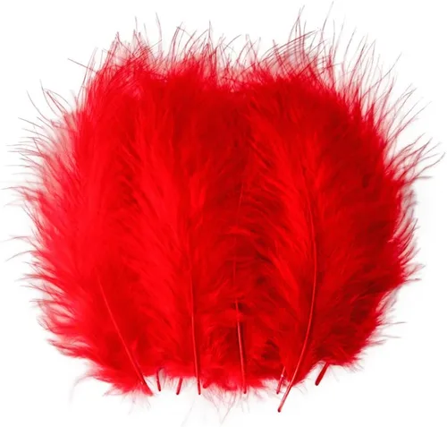 Miniatura 10 de Paquete de 100 plumas de marabú de pavo esponjosas de 4 a 6 pulgadas para manualidades, atrapasueños con flecos, plumas de colores, paquete