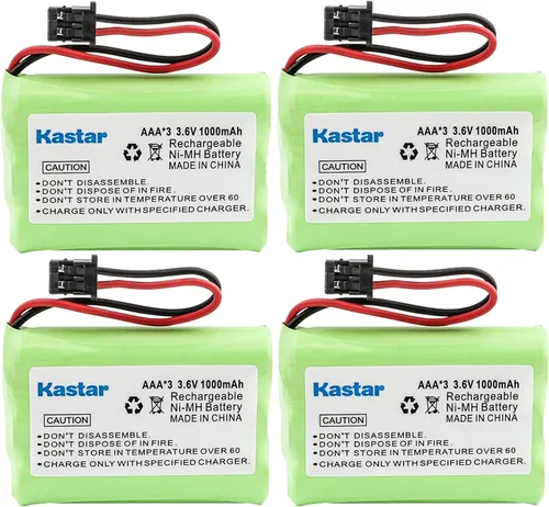 Kastar Paquete de 4 baterías inalámbricas de repuesto para Uniden BT909 BT1001 BT1004 DECT 1500 DECT 1588-5 TRU-12803 TRU-226 TRU-9260 TRU-9360