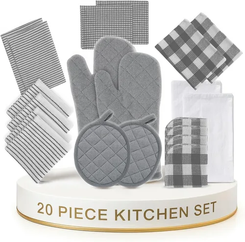 Miniatura 17 de LANE LINEN Juego de 6 paños de cocina de algodón para secar platos, 18 x 28 pulgadas, absorbentes, de secado rápido, color beige 07: Amarillo