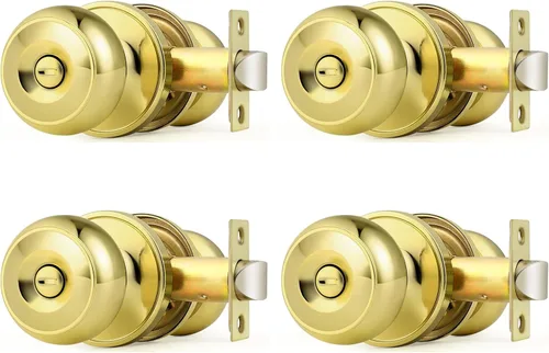 Miniatura 27 de Probrico - Perillas de puerta de negro mate, manijas de puerta con cerradura y perilla, manijas de puerta interior sin llave para baño y dormitorio