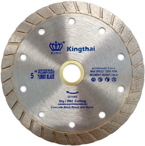 Miniatura 6 de Kingthai Hoja de diamante de borde Turbo de 4 pulgadas para piedra de mampostería de hormigón, eje de 7/8 "-5/8