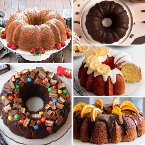 Miniatura 2 de HUAKENER Molde estriado para pasteles de 10 pulgadas (paquete de 2) – 12 tazas de molde de tubo estriado antiadherente, moldes de silicona de gran