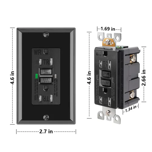 Miniatura 13 de POWAWINI - Enchufe GFCI de 15 amperios, certificación UL, receptáculos GFI de autocomprobación, resistentes a manipulaciones, resistente a la Blanco