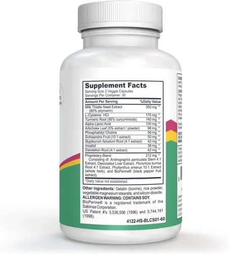 Miniatura 4 de Liver CS Plus™ - 60 potentes cápsulas vegetarianas de fórmula de desintoxicación hepática - Aumento del glutatión y disminución del estrés oxidativo.