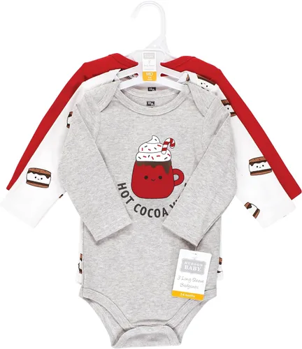 Miniatura 149 de Hudson Baby Body unisex de algodón de manga larga para bebé, leopardo rosa rojo