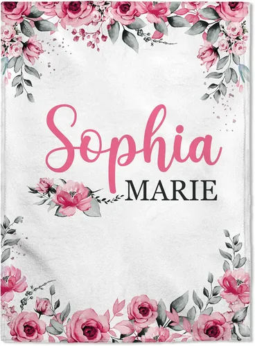 Miniatura 16 de FLOCHIL Manta de bebé personalizada para niñas, manta de bebé personalizada con nombre, manta de bebé de conejo personalizada, regalo para baby