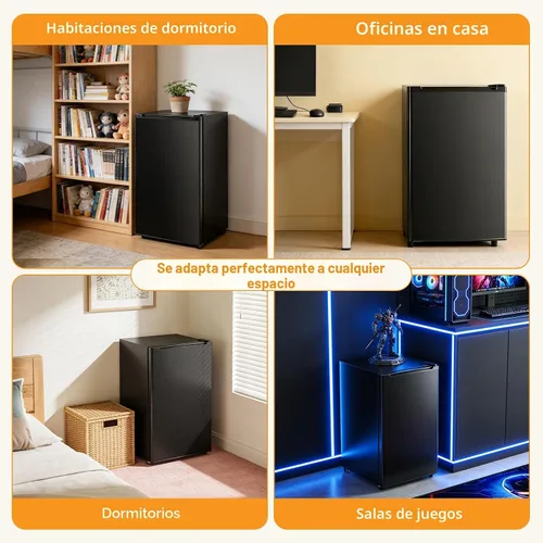 Miniatura 7 de Mini refrigerador con congelador, mini refrigerador de 3.2 pies cúbicos, refrigerador pequeño para bebidas con termostato ajustable
