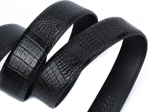 Miniatura 6 de iCuviy Cinturones de vestir de cuero genuino con trinquete deslizante para hombres, adecuados para el trabajo, negocios, cinturón de hebilla