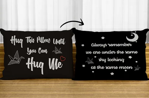 Miniatura 5 de Hug This Pillow Until You Can - Funda de almohada reversible de 12 x 20 pulgadas, decoración del hogar, regalos de relación a larga distancia